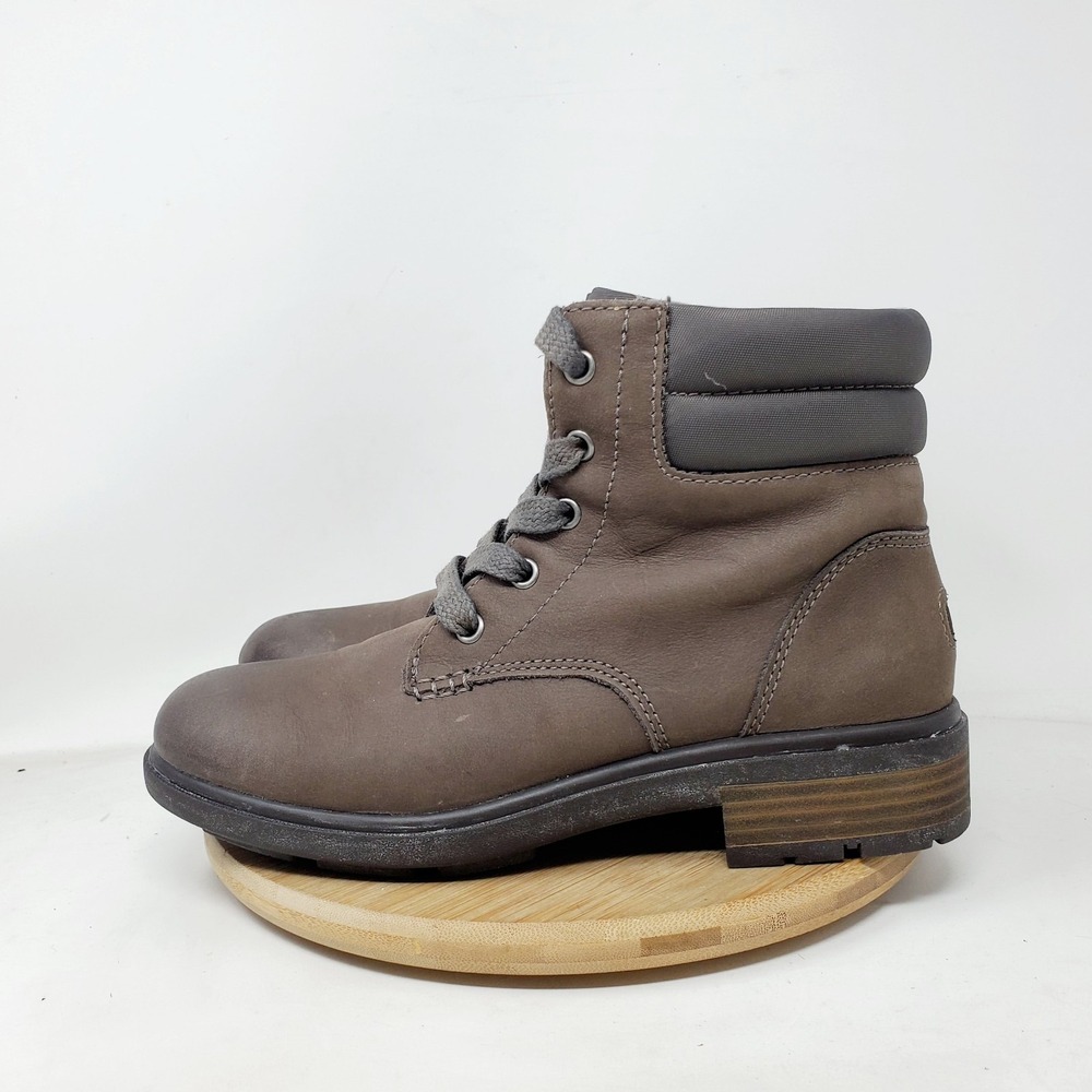 UGG Harrison Lace Leather Boots Womens 7 Lace Up Chunky‎ Hiker Ankle Shoes